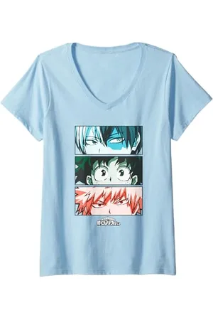My Hero Academia Damen Todoroki Deku Anime T-Shirt mit V-Ausschnitt