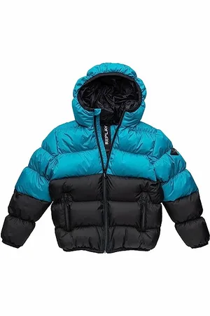 Replay Jungen Jacke Steppjacke mit Kapuze, (Grün), 12 Jahre
