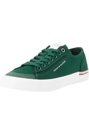 Tommy Hilfiger Herren Vulcanized Sneaker Canvas Schuhe, Grün (Hunter), 46