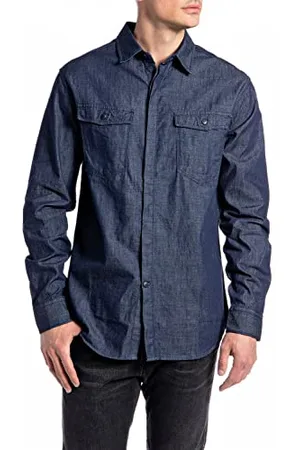 Replay Herren M4078 Westlich 007 Dark Blue, , Hemd
