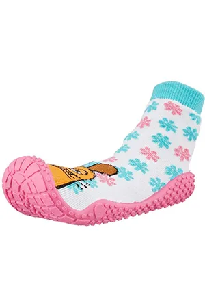 Playshoes Unisex Kinder Aqua-Socke die Maus, weiß/rosa