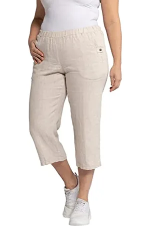Ulla Popken Damen, große Größen, 7/8-Leinenhose