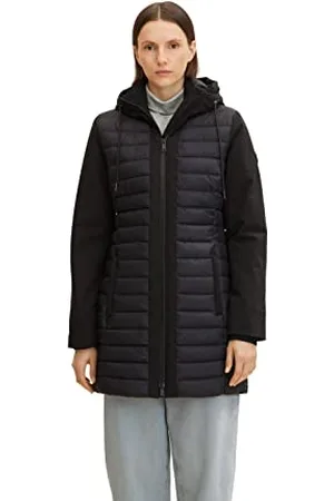 TOM TAILOR Damen Lange Softshell Steppjacke 1031320, , S