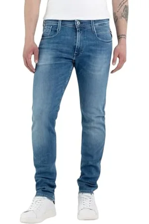 Replay Herren Jeans Anbass Slim-Fit mit Comfort Stretch, (Blau), 36W / 32L