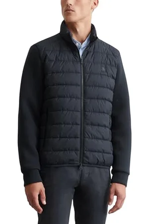 Marc O’ Polo Marc OߴPolo Herren Steppjacke mit Stoffärmeln wasserabweisend, Blau , L