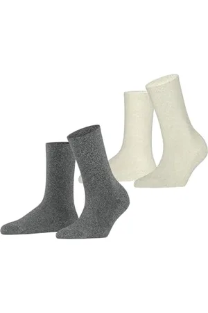 ESPRIT Damen Socken Shimmer Multipack W So Baumwolle gemustert 2 Paar, , 39-42
