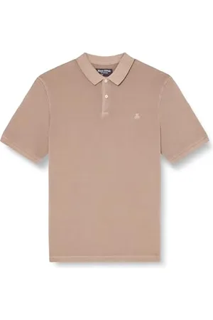 Marc O’ Polo Marc OߴPolo Herren Kurzarm-Poloshirt mit Stretch-Anteil Shaped Fit, Beige (Charleston Gray), L