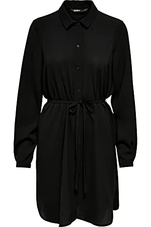 ONLY Damen Onlnova Life VIS L/S Shirt Dress SOLID Kleid 15241889, ,S