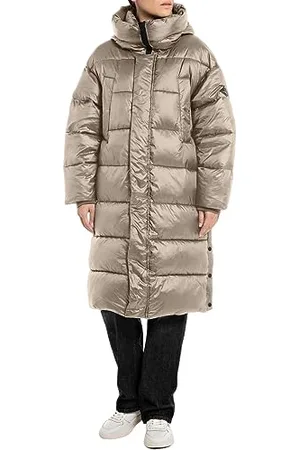 Replay Damen Mantel Steppmantel Glänzend, (Beige), XXS