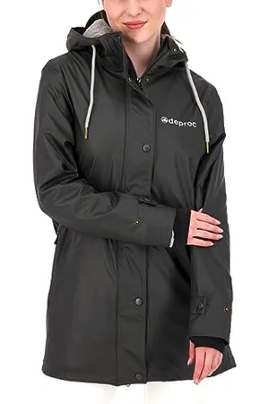DEPROC-Active Deproc Active Damen Friesennerz Regenmantel Mit Kapuze Gefüttert Wasserdicht Wetterfest Übergangsjacke New Ellesmere Regenjacke, , 42 EU