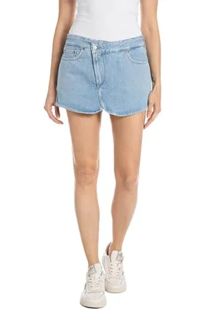 Replay Damen Jeans Shorts aus Baumwolle, Blau (Light Blue 010), 24W