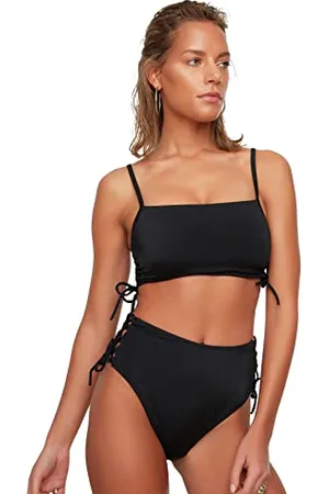 Trendyol Damen Verknüpfung Detaillierter Hoher Taillenbikini Sechs Bikini Bottoms Contemporary, , 36