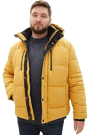 TOM TAILOR Herren 1039930 Winterjacke mit Abnehmbarer Kapuze, 10533-golden Fall, 5XL