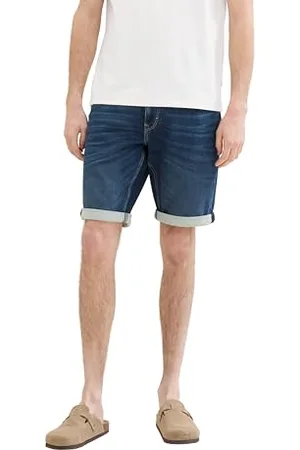 TOM TAILOR Herren Slim Jogg-Jeans Bermuda Shorts mit hohem Stretch, Tinted Blue Denim, 30