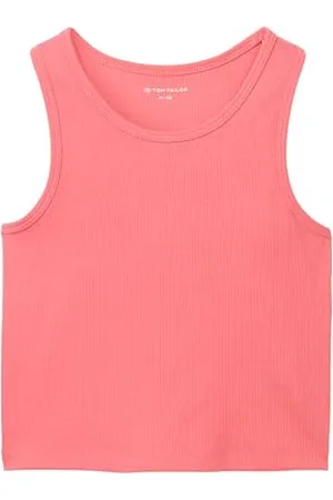 TOM TAILOR Mädchen Kinder Cropped Basic Top mit Rippstruktur, , 176