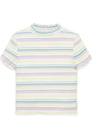TOM TAILOR Mädchen Kinder Cropped T-Shirt mit Rippstruktur 1037074, Weiß, 128