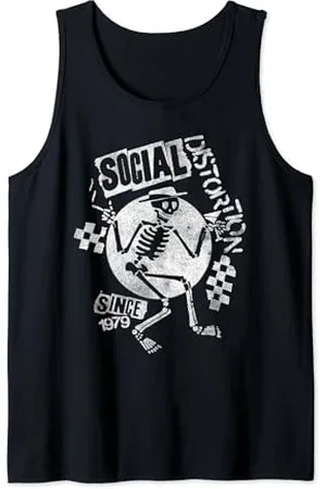 Social Distortion Offizielles White Spray Skelly Tank Top