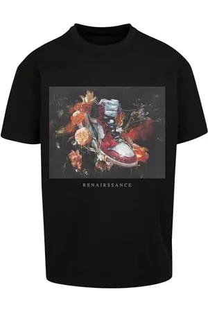 Mister Tee Unisex Renairssance Painting Oversize Tee M Black