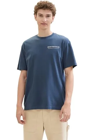 TOM TAILOR Herren Relaxed Fit T-Shirt mit Logo-Print, , L