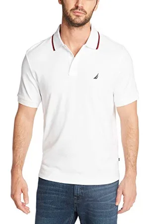 Nautica Herren Classic Fit Short Sleeve Dual Tipped Collar Poloshirt, , S EU