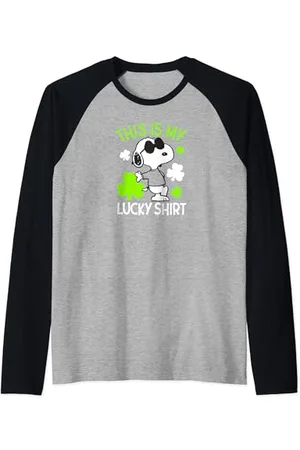 Peanuts St Pattys Day Glückliches Hemd Raglan