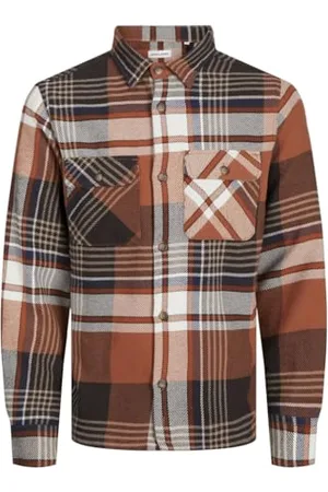 JACK & JONES Herren Jjdarren Flannel Overshirt Ls Freizeithemd, , XS