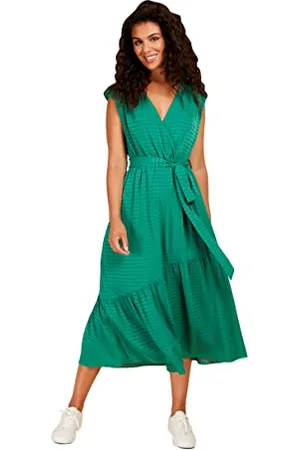 Little Mistress Damen Green Wrap Midaxi Kleid, , 44