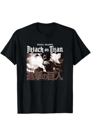 Attack on Titan Season 4 Englisch und Kanji Logo T-Shirt