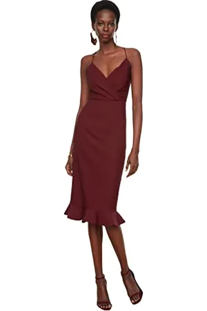 Trendyol Damen Murum Zurück Detailliertes Kleid Cocktail Dress Figurbetont, , 34