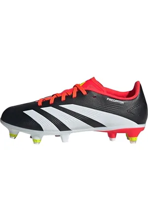 adidas Predator 24 League Soft Ground Boots Fußballschuhe, Core Black/Cloud White/Solar Red, 36 2/3 EU