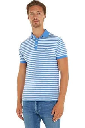 Tommy Hilfiger Herren Poloshirt Kurzarm 1985 Slim Polo Slim Fit, Mehrfarbig (Blue Spell / White), XS