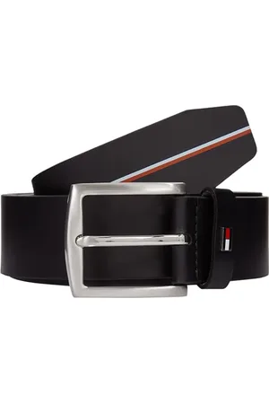 Tommy Hilfiger Herren Gürtel Denton 3,5 cm Ledergürtel, Schwarz (Black), 80 cm