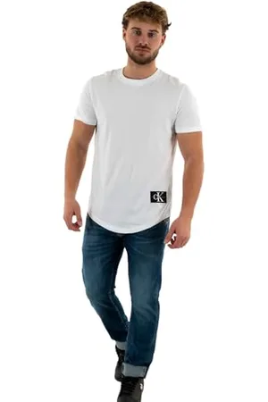 Calvin Klein Herren T-Shirt Kurzarm Badge Turn Up Sleeve Rundhalsausschnitt, , 3XL