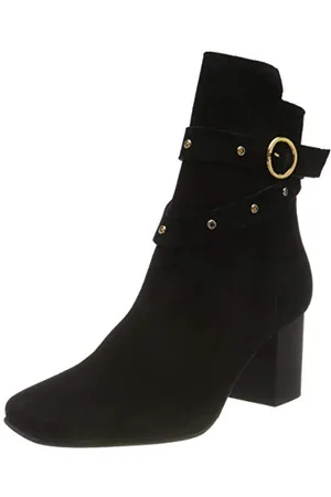 SELECTED Damen SLFZOEY Suede Stud Boot B Heels, Black, 41 EU