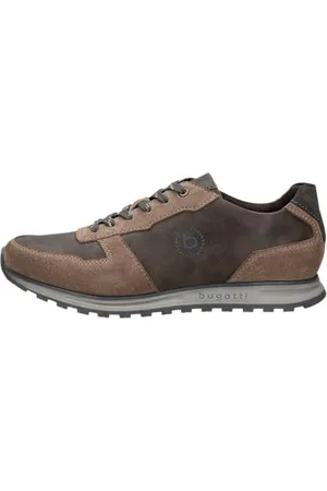 Bugatti Herren Low-Top Sneaker, Männer Halbschuhe, Wechselfußbett,Turnschuhe,Laufschuhe,schnürschuhe,Taupe/Dark Grey (1411),42 EU / 8 UK
