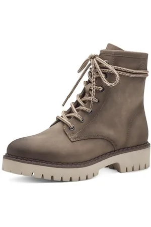QS by s.Oliver Damen Schnürstiefel ohne Absatz Bequem Vegan, Braun , 40 EU