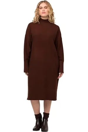 Ulla Popken Damen Strickkleid mit Stehkragen Kleider, , 46-48