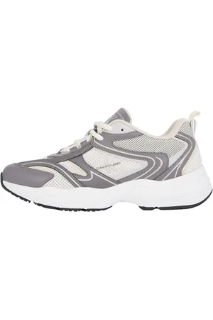 Calvin Klein Damen Runner Sneaker Retro Tennis Mesh Sportlich, Mehrfarbig (Stormfront/Creamy White/Tapioca), 38