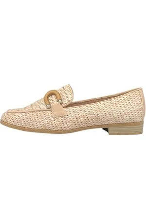 Marco Tozzi Damen Slipper mit Blockabsatz Elegant, Beige , 37 EU