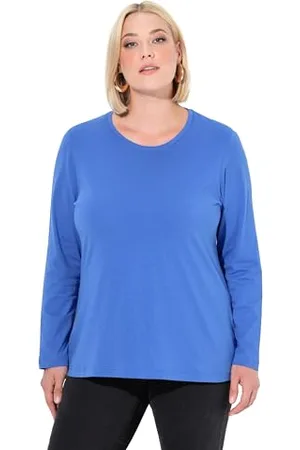 Ulla Popken Damen Shirt, Slim, Rundhalsausschnitt, Langarm Tunika-Shirt, , 58-60 EU