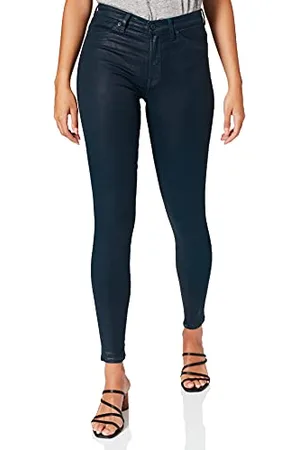7 for all Mankind Damen Hw Skinny Coated Slim Illusion Peacock Hose, Blue, 29W 30L EU
