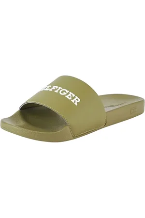 Tommy Hilfiger Herren Badeschuhe Pool Slide Badelatschen, Grün (Mash Green), 44