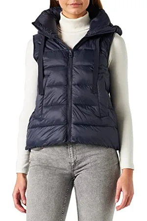 Marc O’ Polo Marc OߴPolo Damen Steppweste mit Kapuze ärmellos, (Midnight Blue), 32