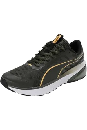 PUMA Unisex Cell Glare Road Running Shoe, Dark Olive-Sun Stream Black, 44 EU
