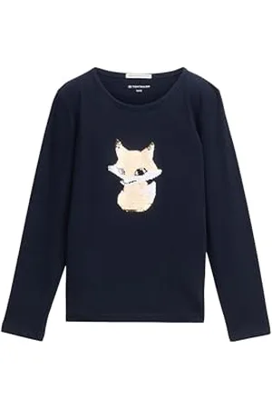 TOM TAILOR Mädchen Kinder Langarmshirt mit Wendepaillette, , 104/110