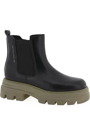 TOM TAILOR Damen 6390870006 Stiefelette, Black-Green, 38 EU