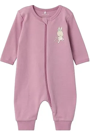 NAME IT Baby - Mädchen Nbfnightsuit Zip Rabbit Noos Schlafstrampler, , 104 EU