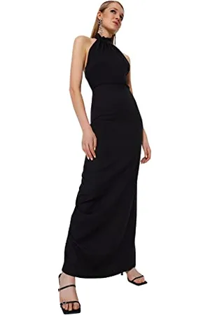 Trendyol Damen Women Fitted Knit Evening Dress Maxi Shift Tailliertes Strick-Abendkleid, , 38