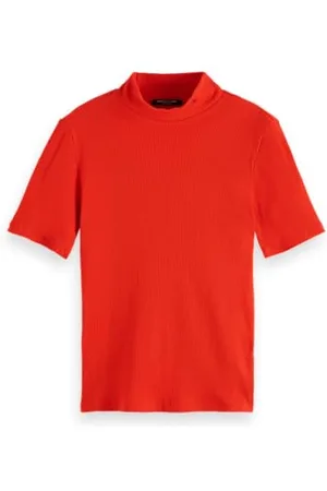 Scotch&Soda Damen Mock Neck Rib T-Shirt, 3567, XS EU