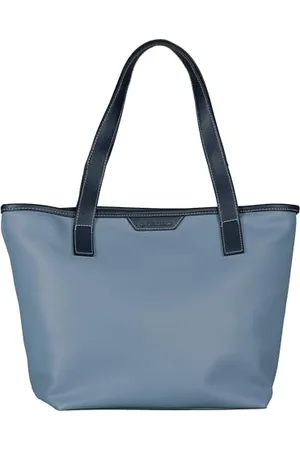 TOM TAILOR Leora Damen Shopper Umhängetasche Reißverschluss Groß Blau